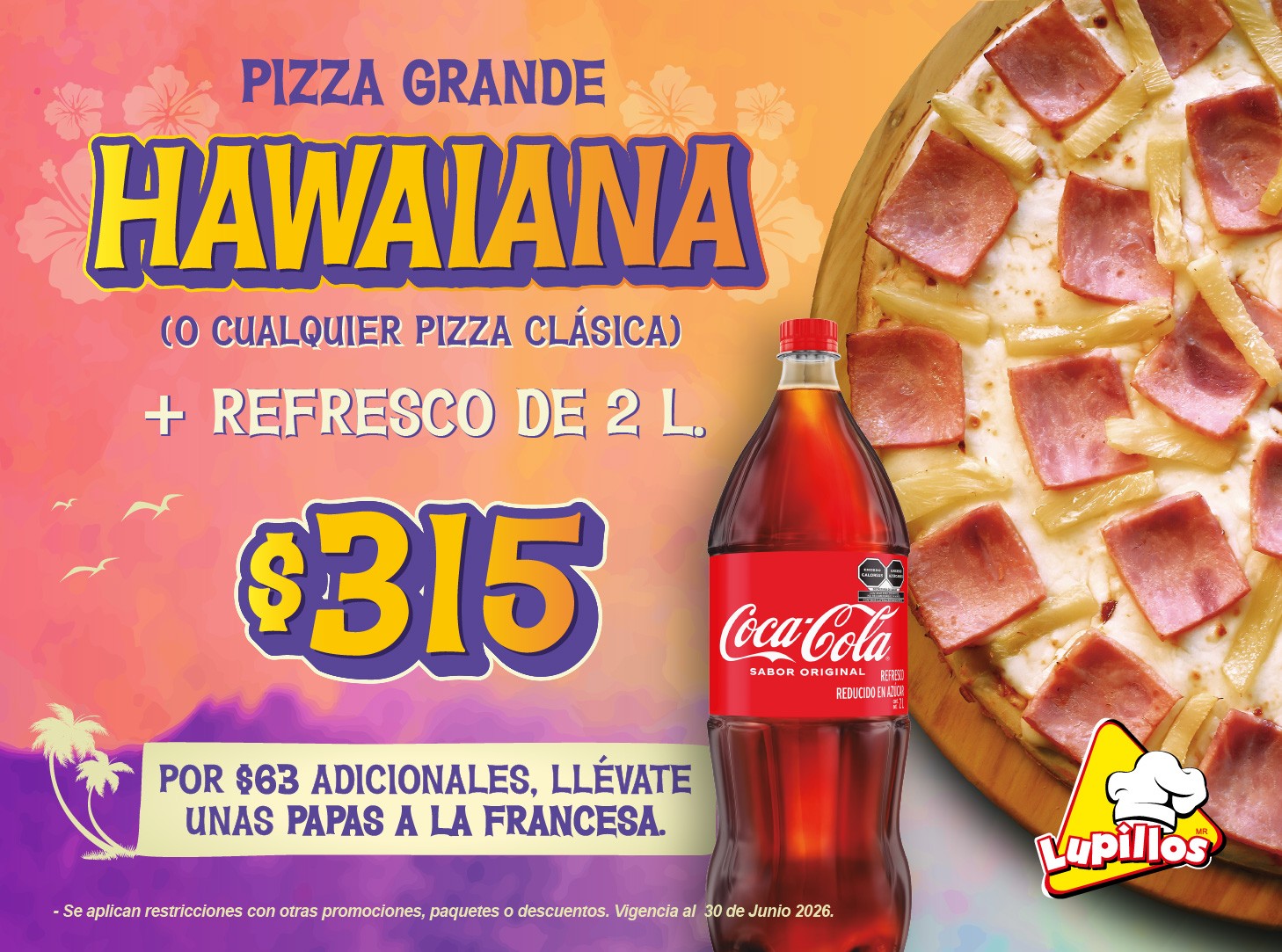 PIZZA GRANDE MAS REFRESCO DE 2L